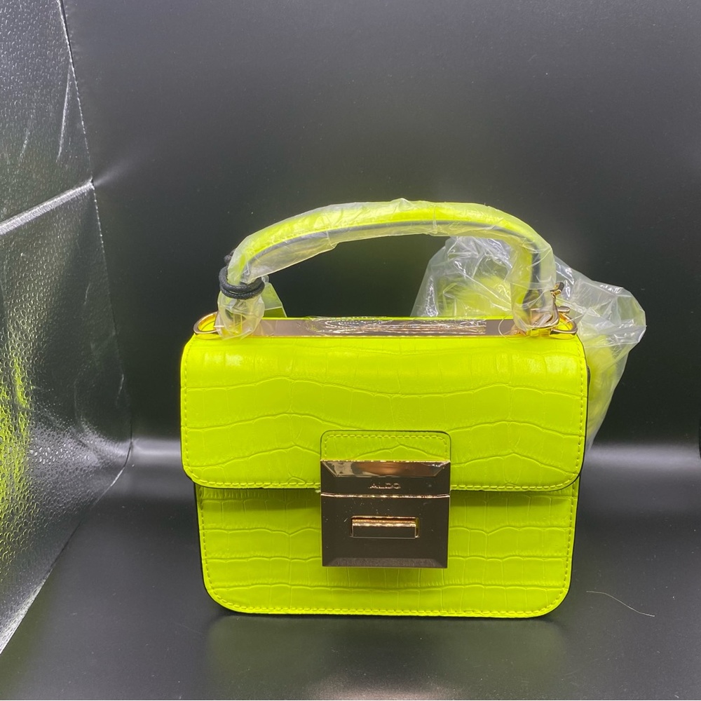 Aldo Chiadda Bright Yellow Women's Top Handle Handbag - Picture 9 of 11